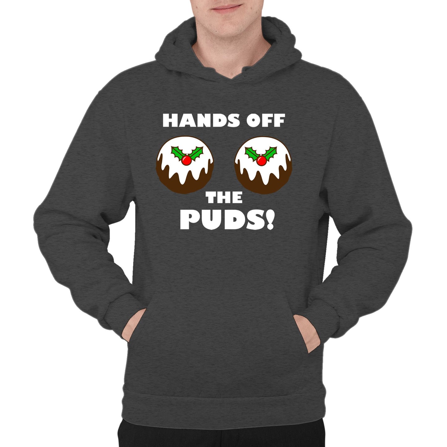 Hands Off The Puds Funny Christmas Mens Pullover Hoodie