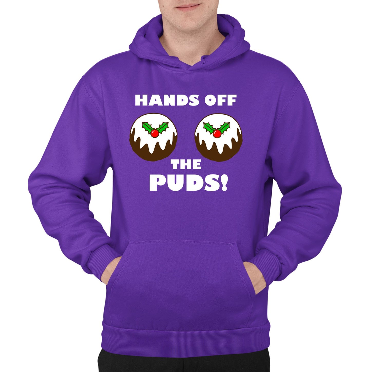 Hands Off The Puds Funny Christmas Mens Pullover Hoodie