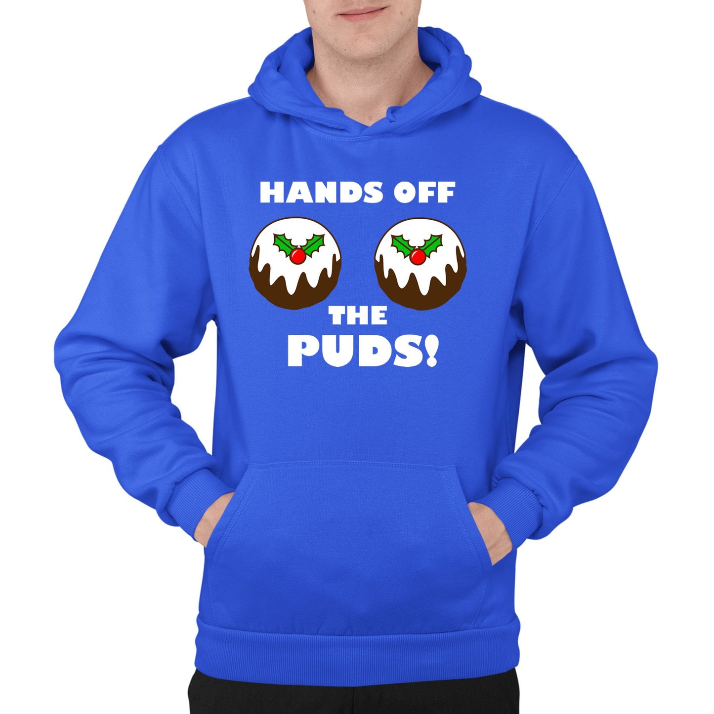 Hands Off The Puds Funny Christmas Mens Pullover Hoodie