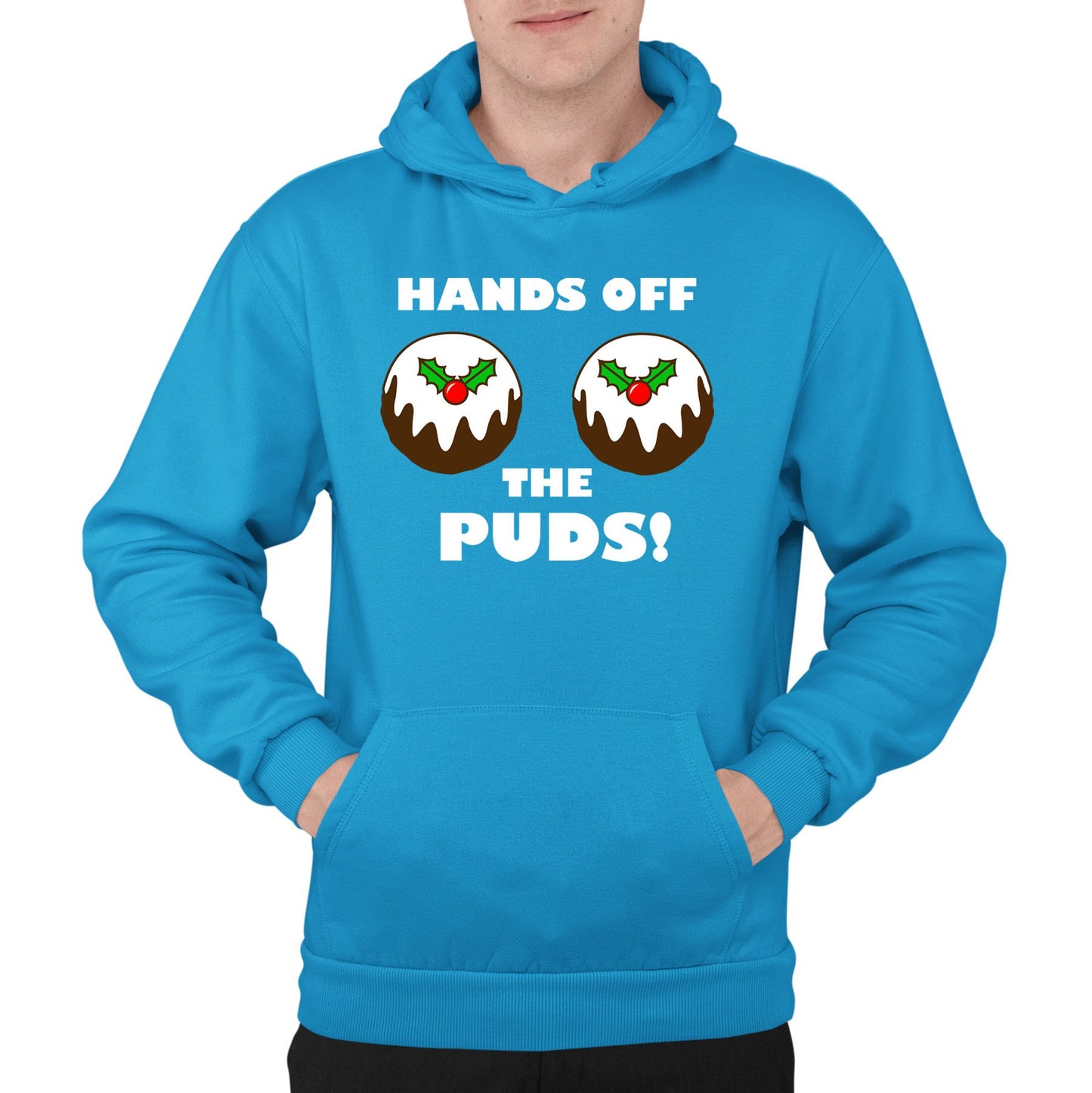 Hands Off The Puds Funny Christmas Mens Pullover Hoodie