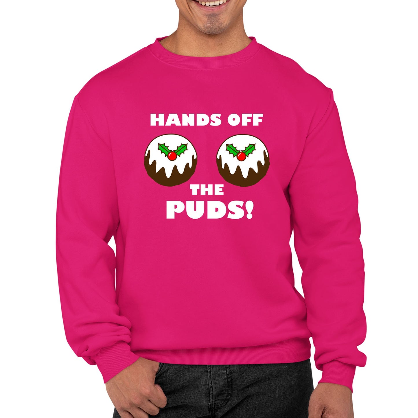 Hands Off The Puds Funny Christmas Mens Sweatshirt