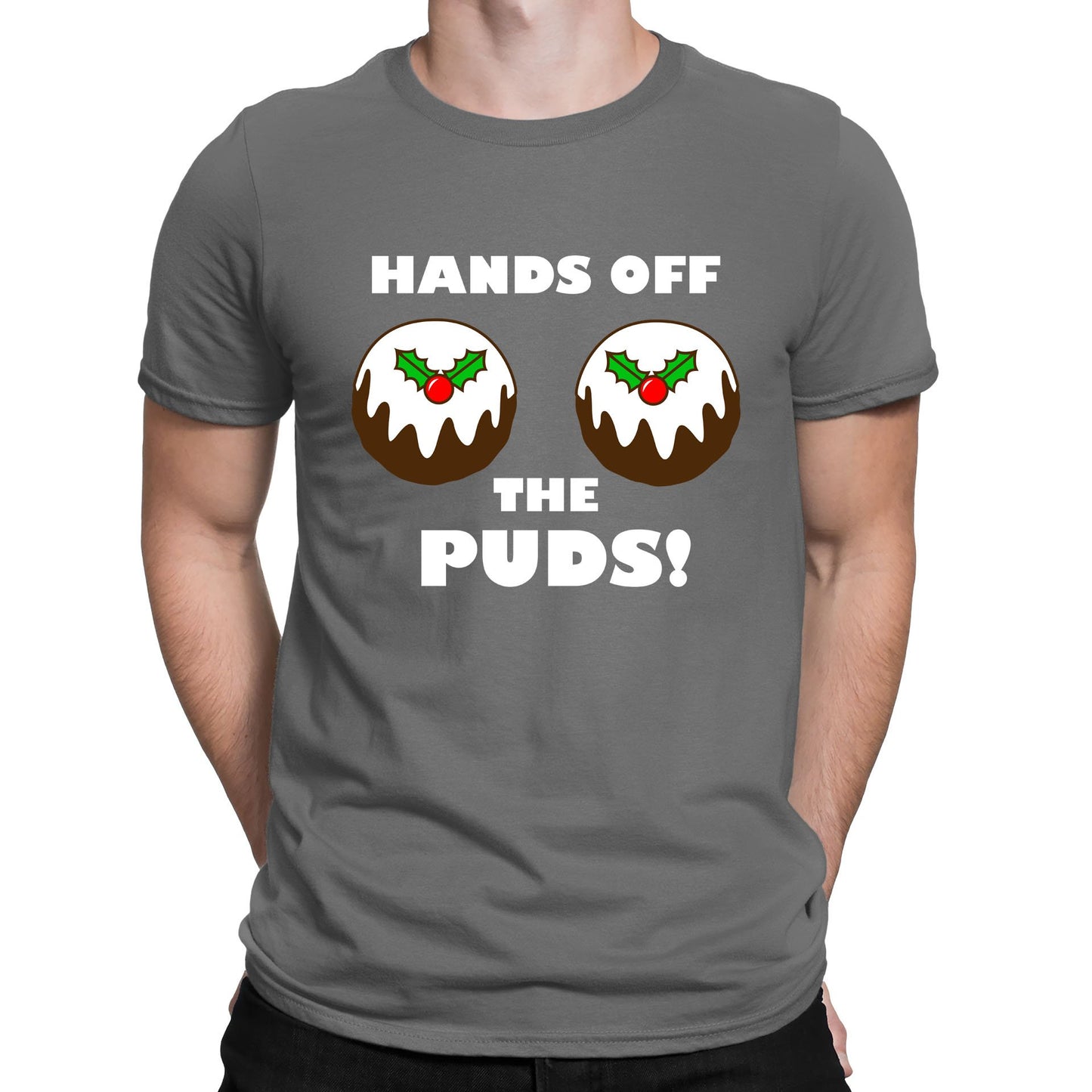 Hands Off The Puds Funny Christmas Mens T-shirt