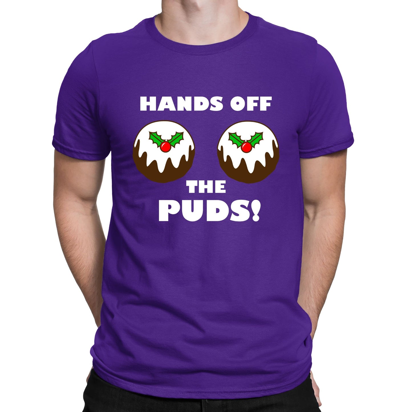 Hands Off The Puds Funny Christmas Mens T-shirt