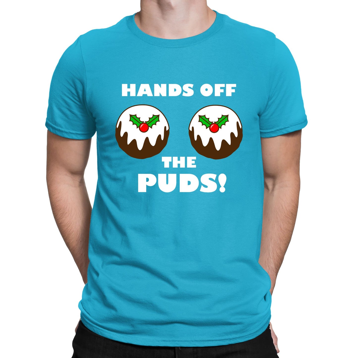 Hands Off The Puds Funny Christmas Mens T-shirt