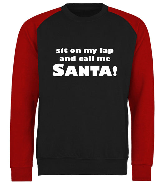 Sit On My Lap Funny Christmas Baseball Sweatshirt