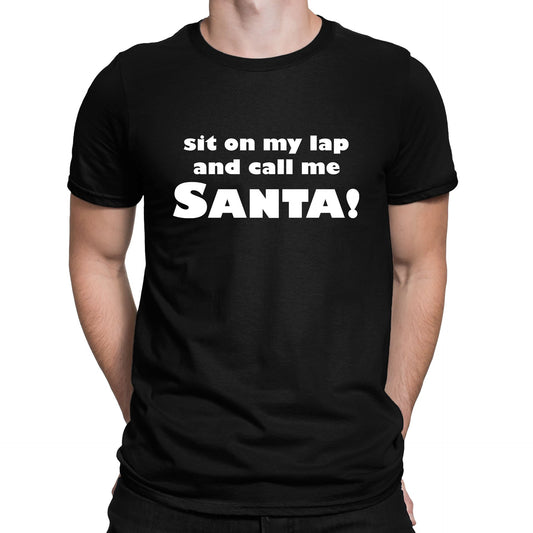 Sit On My Lap Funny Christmas Mens T-shirt