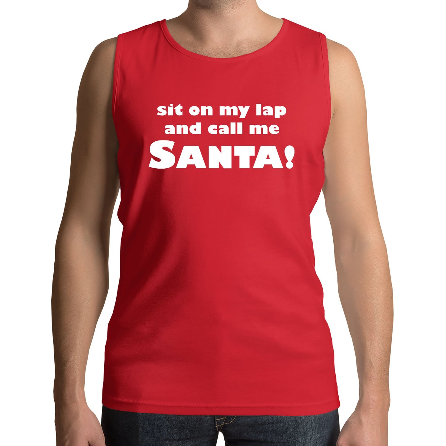 Sit On My Lap Funny Christmas Mens Vest