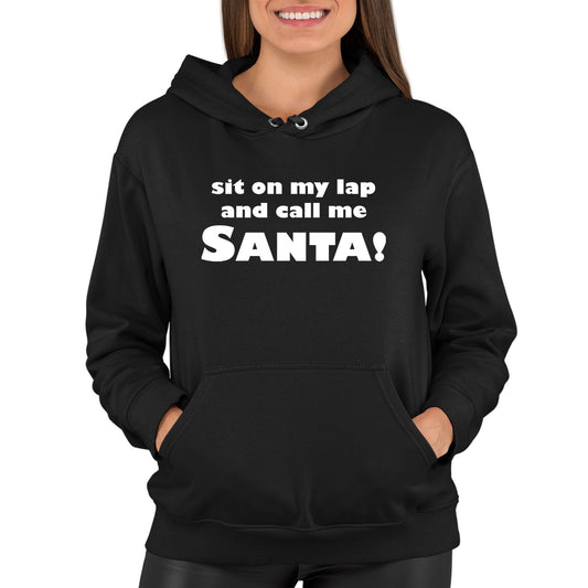 Sit On My Lap Funny Christmas Womens Pullover Hoodie