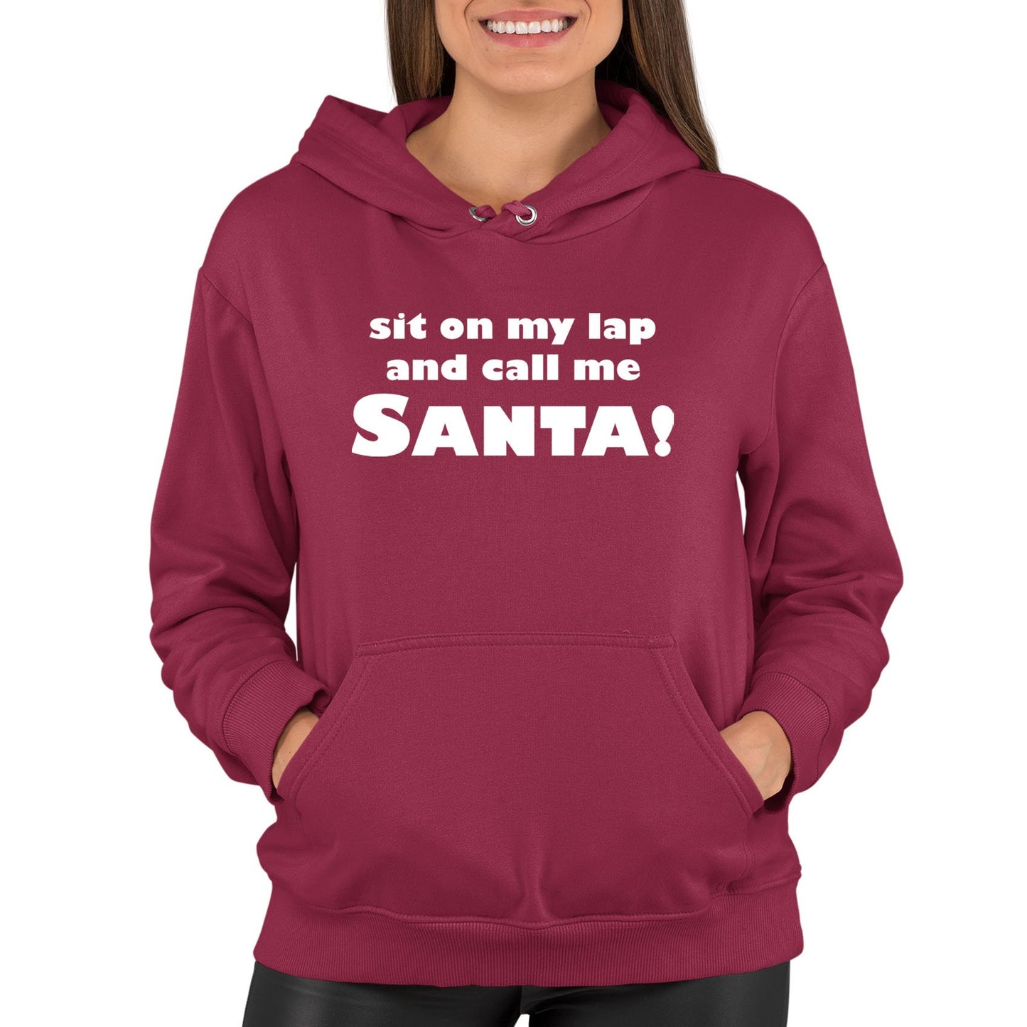 Sit On My Lap Funny Christmas Womens Pullover Hoodie