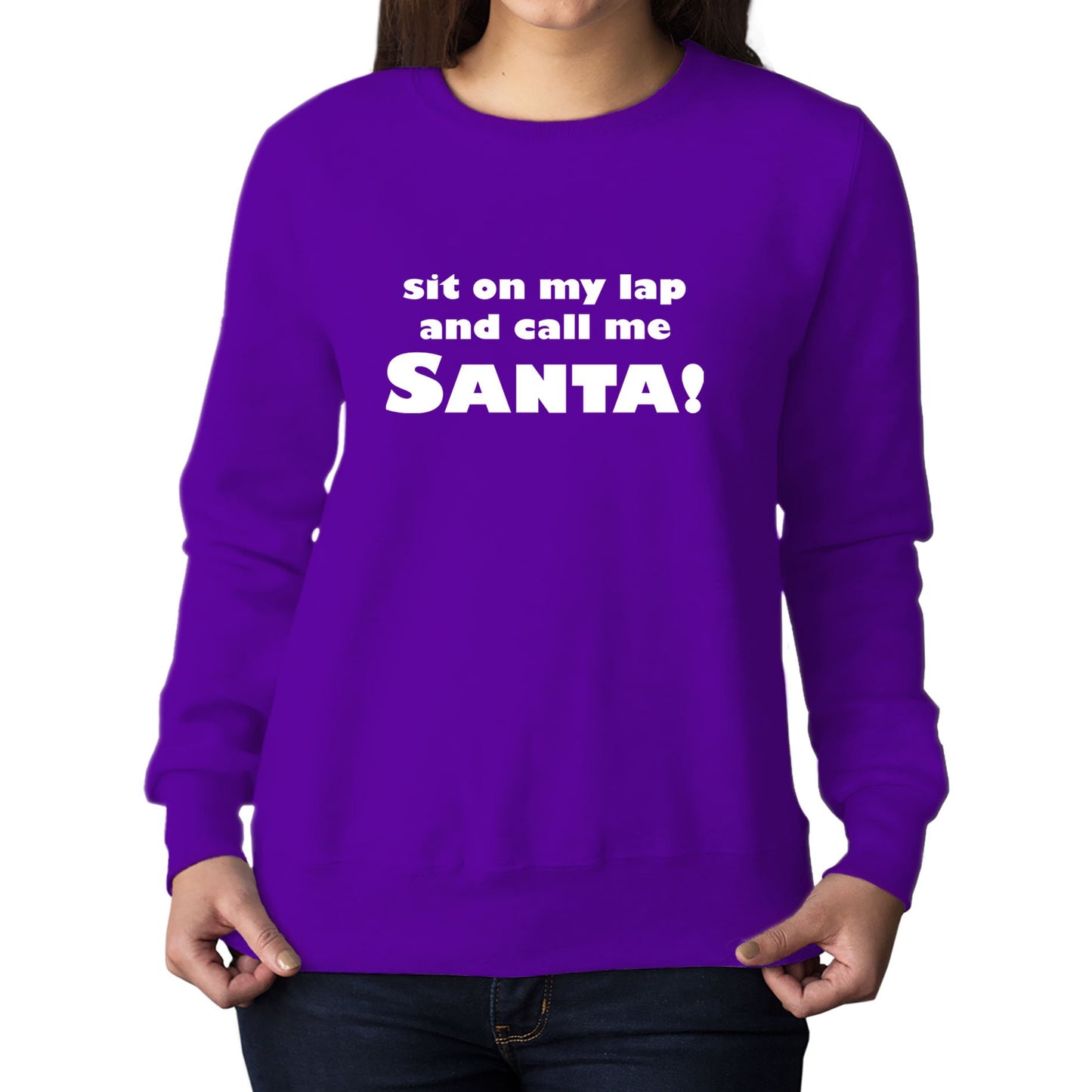 Sit On My Lap Funny Christmas Womens Sweatshirt