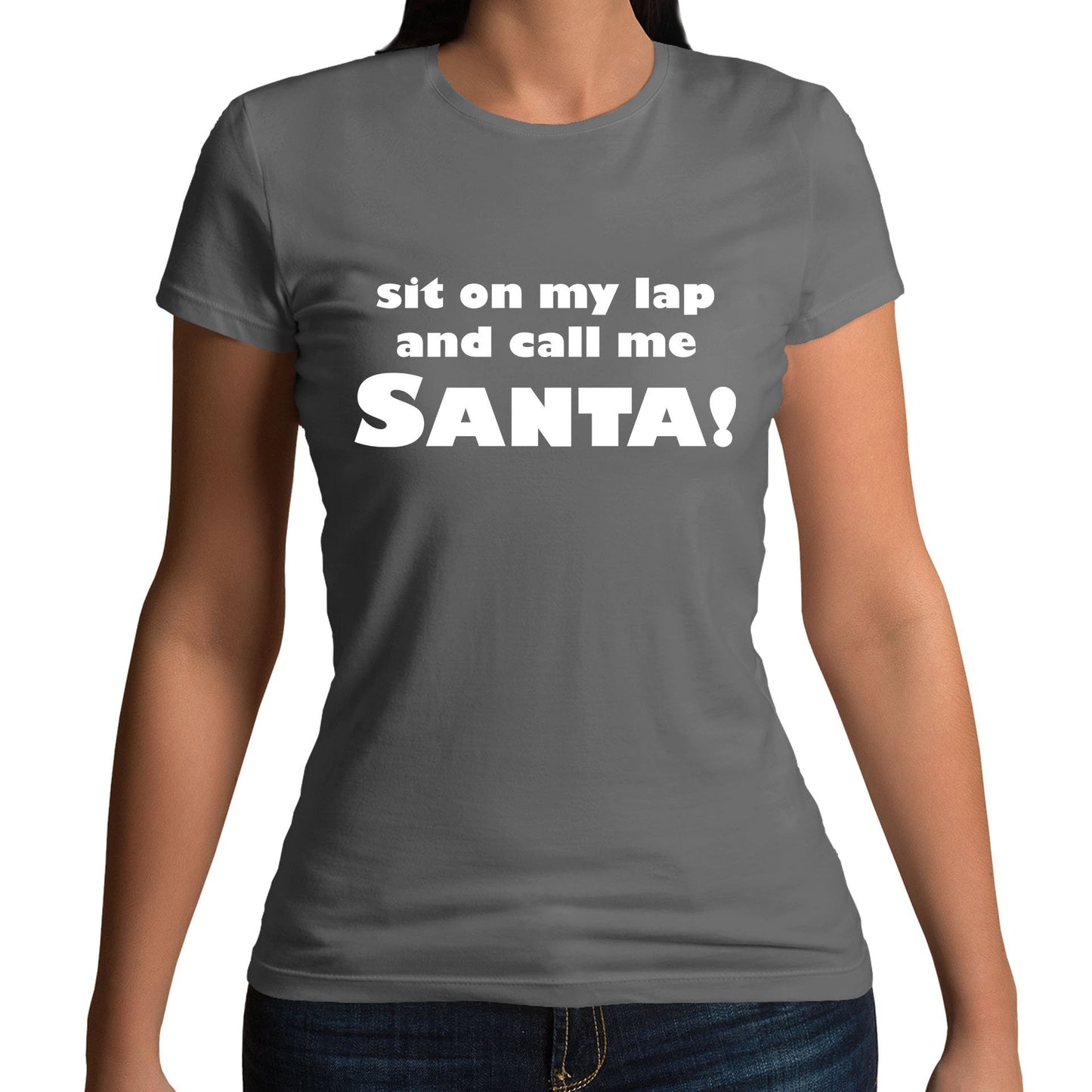 Sit On My Lap Funny Christmas Womens T-shirt