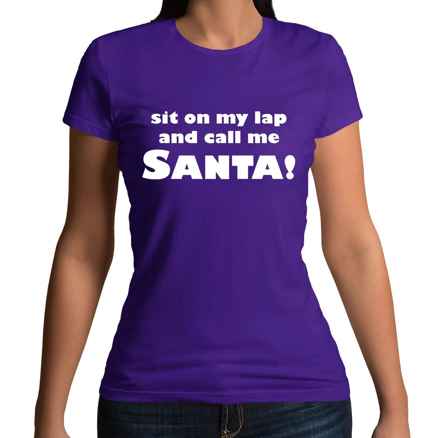 Sit On My Lap Funny Christmas Womens T-shirt