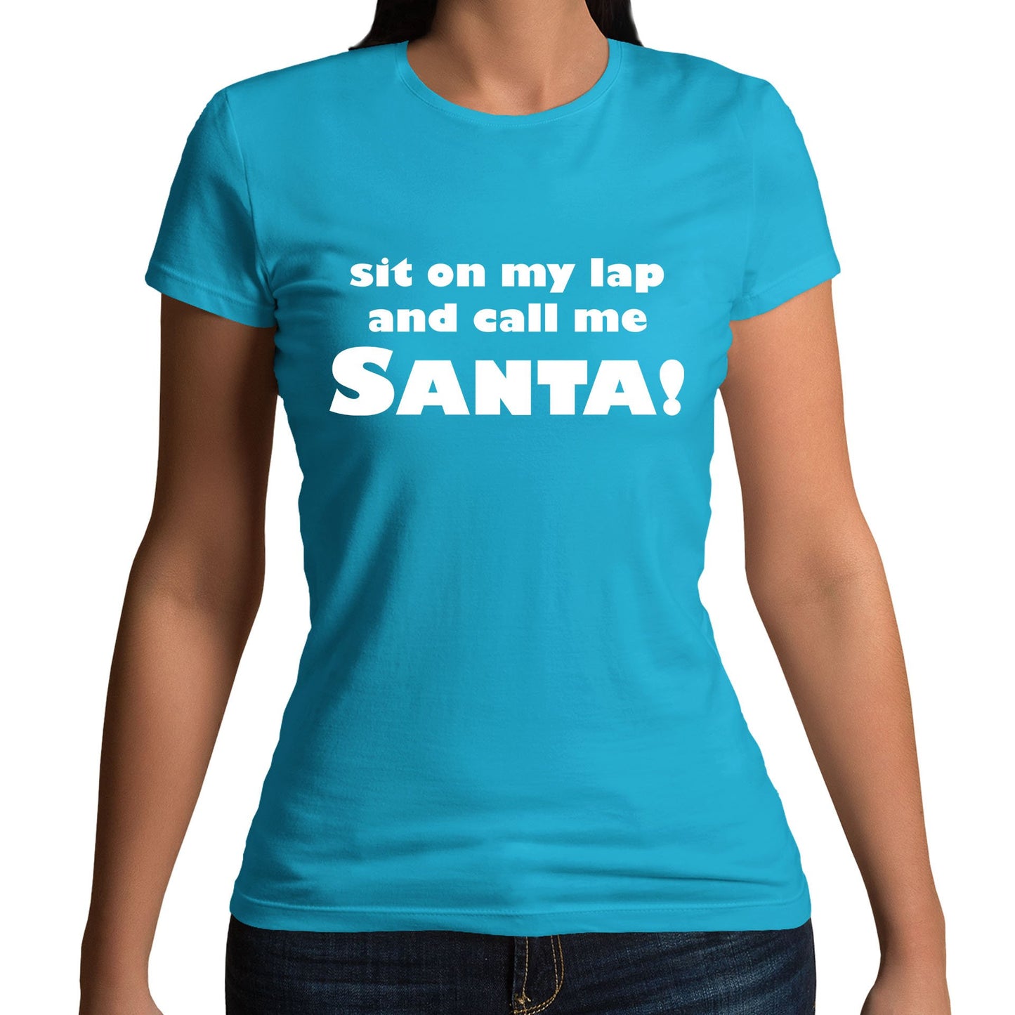 Sit On My Lap Funny Christmas Womens T-shirt