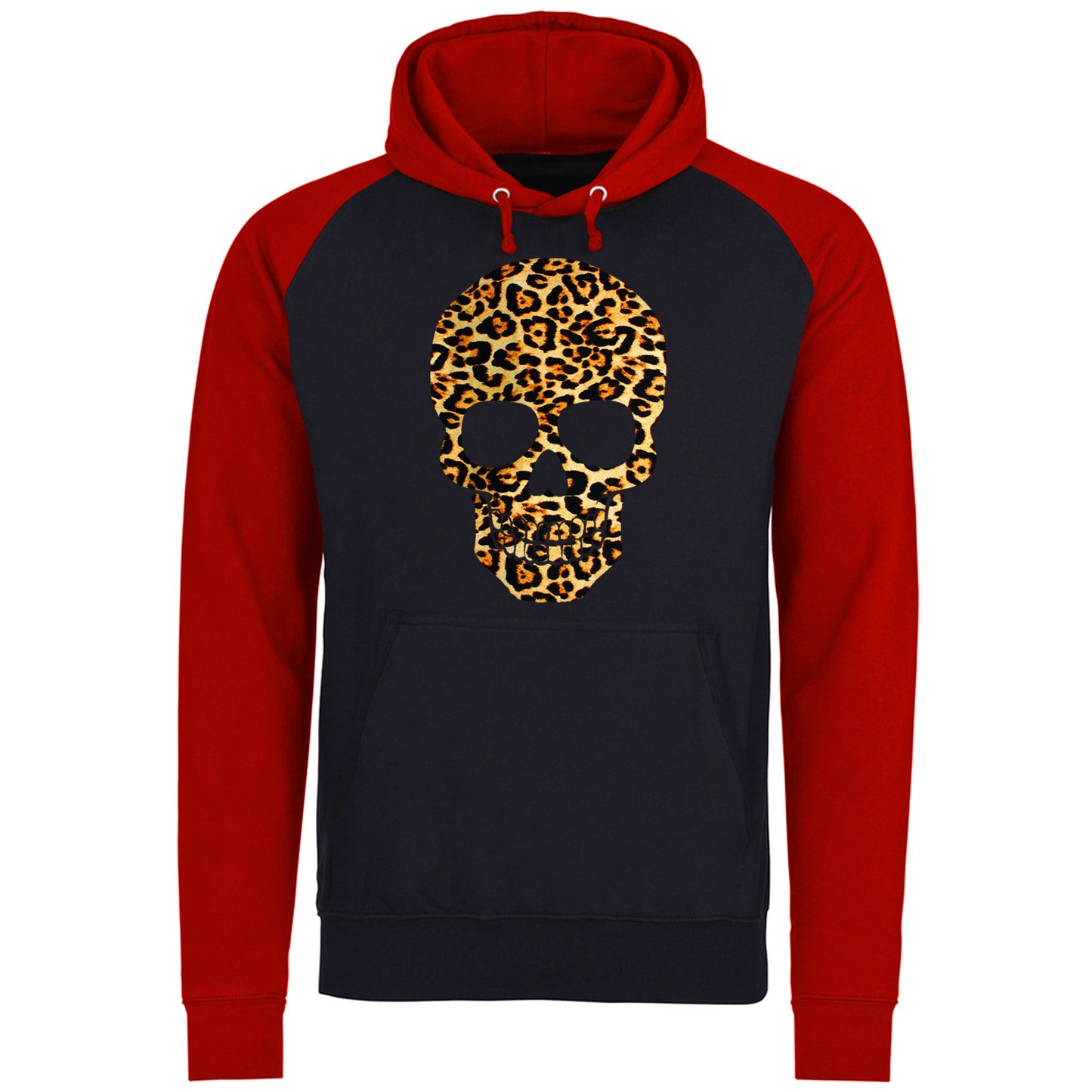 Leopard Print Skull Baseball Hoodie