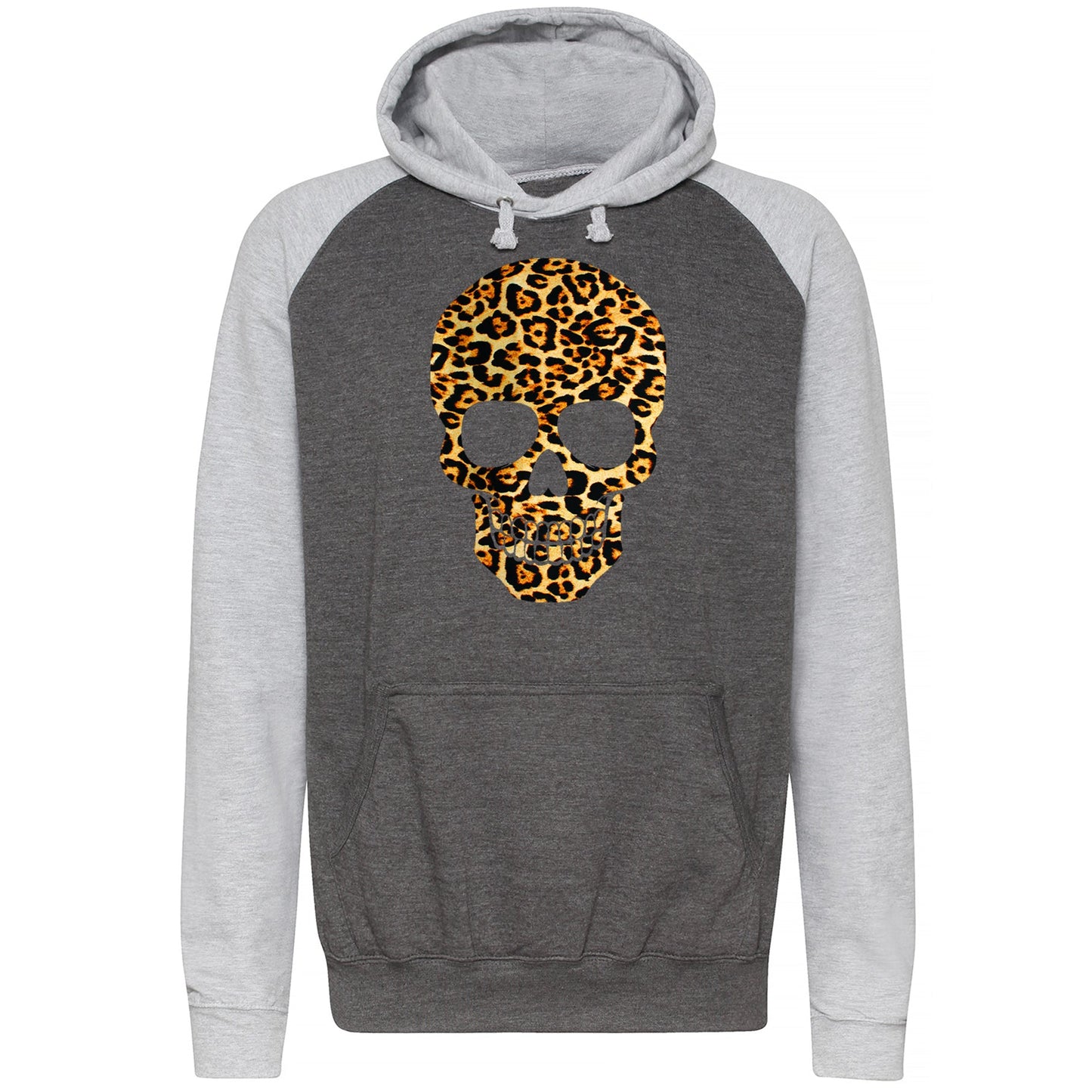 Leopard Print Skull Baseball Hoodie