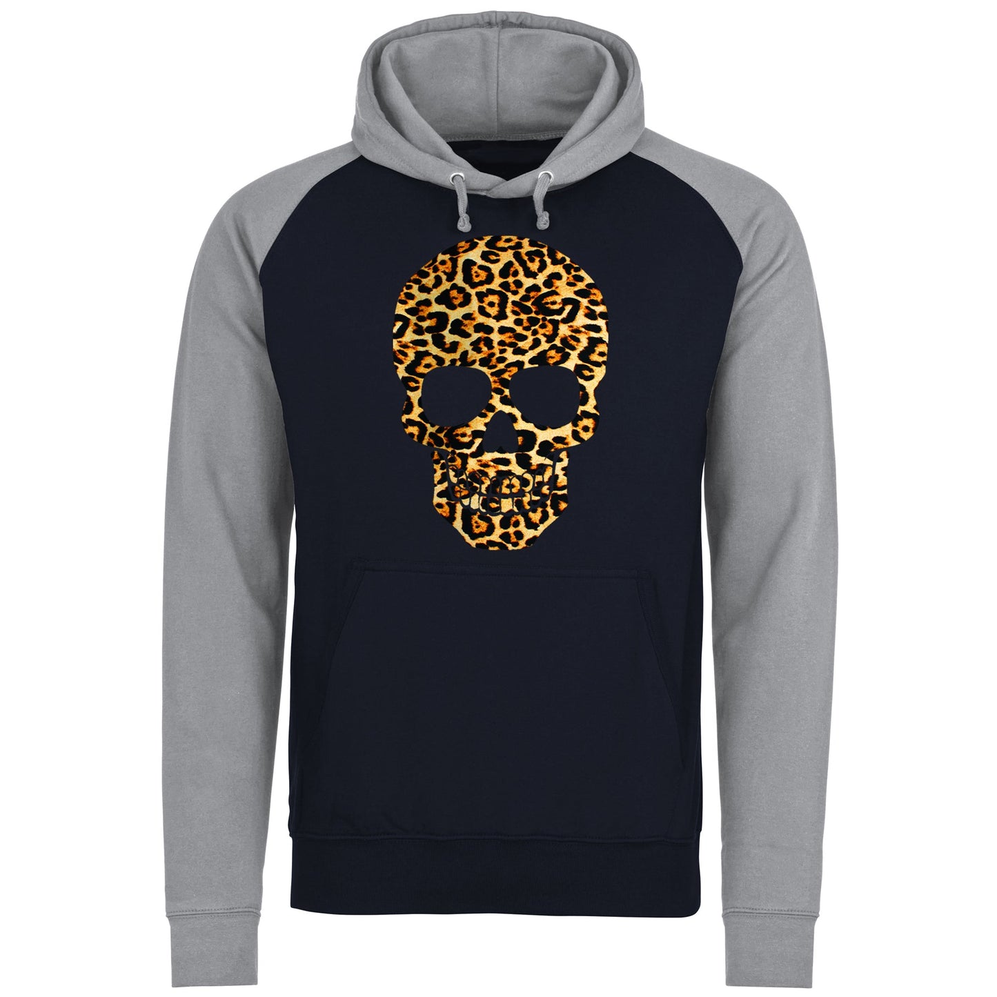 Leopard Print Skull Baseball Hoodie