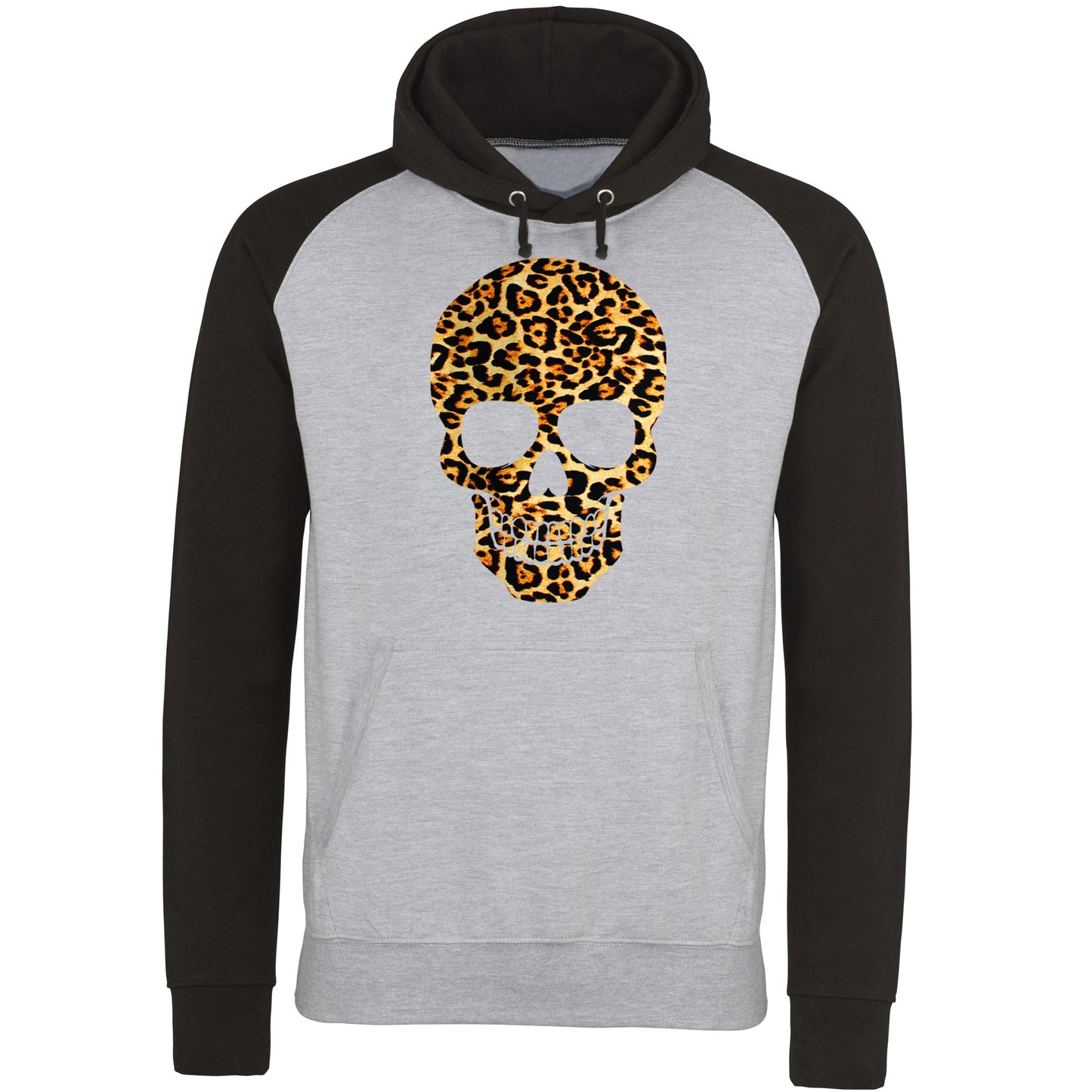 Leopard Print Skull Baseball Hoodie