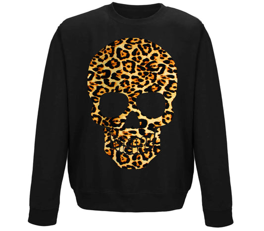 Leopard Print Skull Childrens Sweatshirt