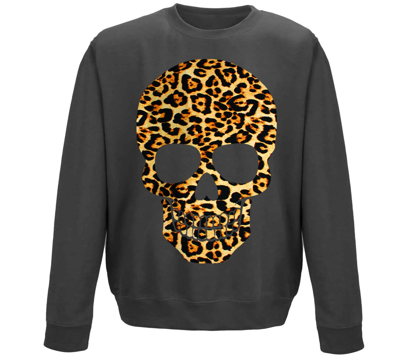 Leopard Print Skull Childrens Sweatshirt