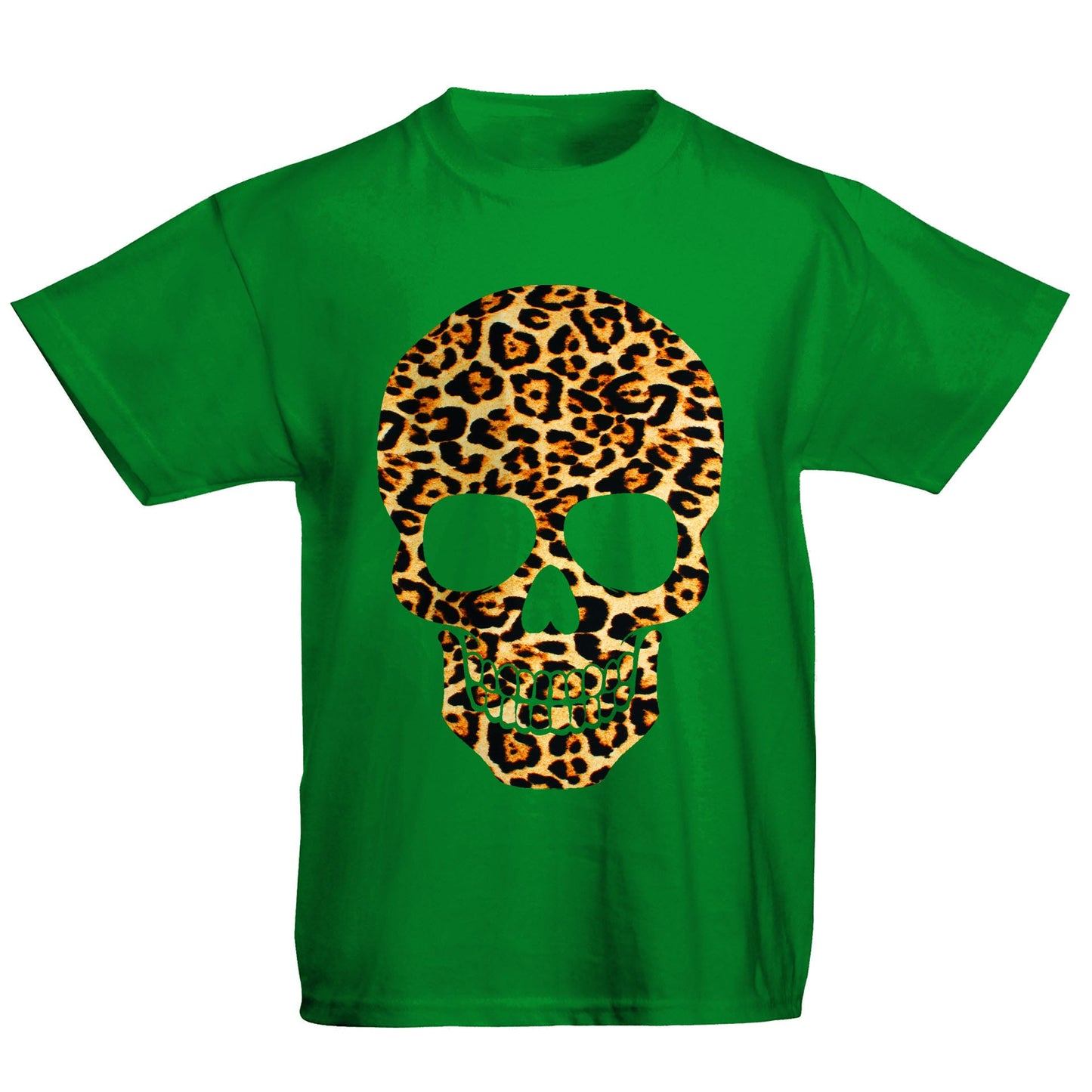 Leopard Print Skull Kids T-shirt