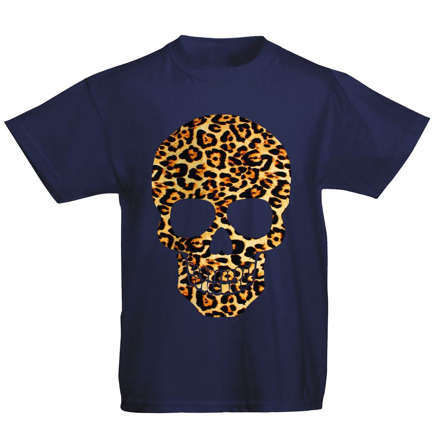 Leopard Print Skull Kids T-shirt