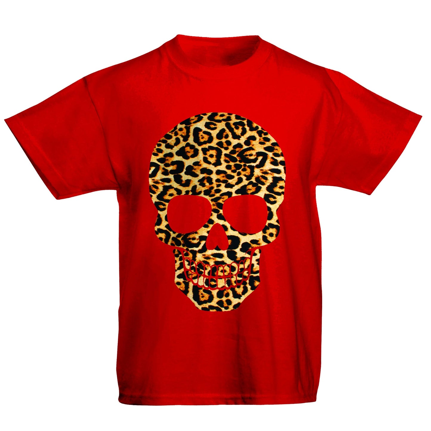 Leopard Print Skull Kids T-shirt