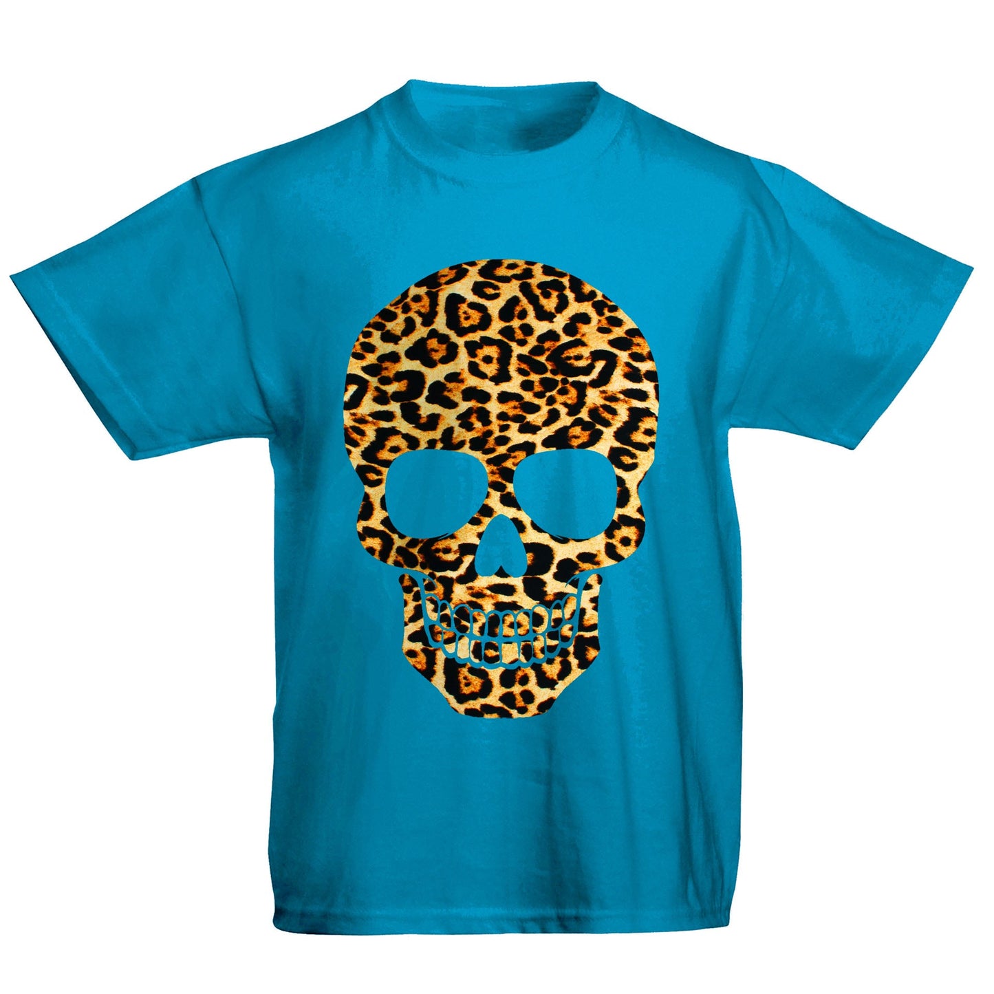 Leopard Print Skull Kids T-shirt