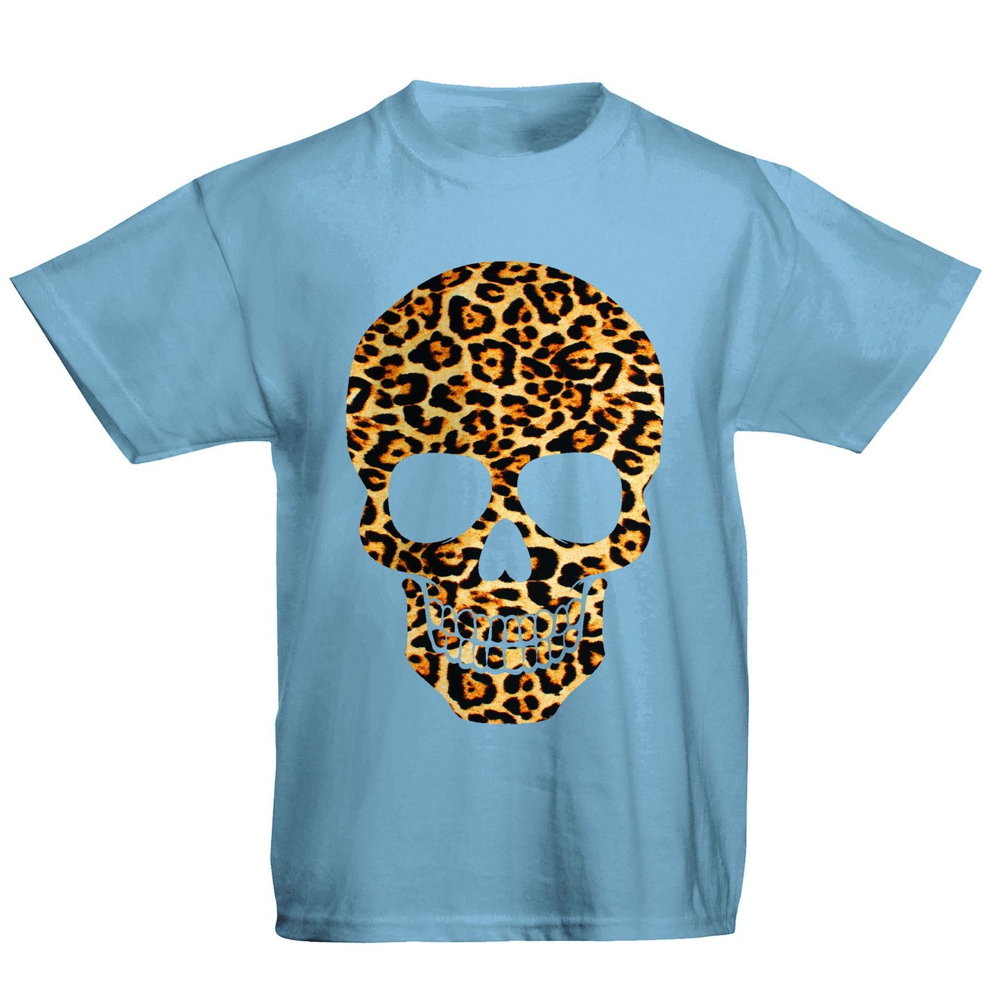 Leopard Print Skull Kids T-shirt