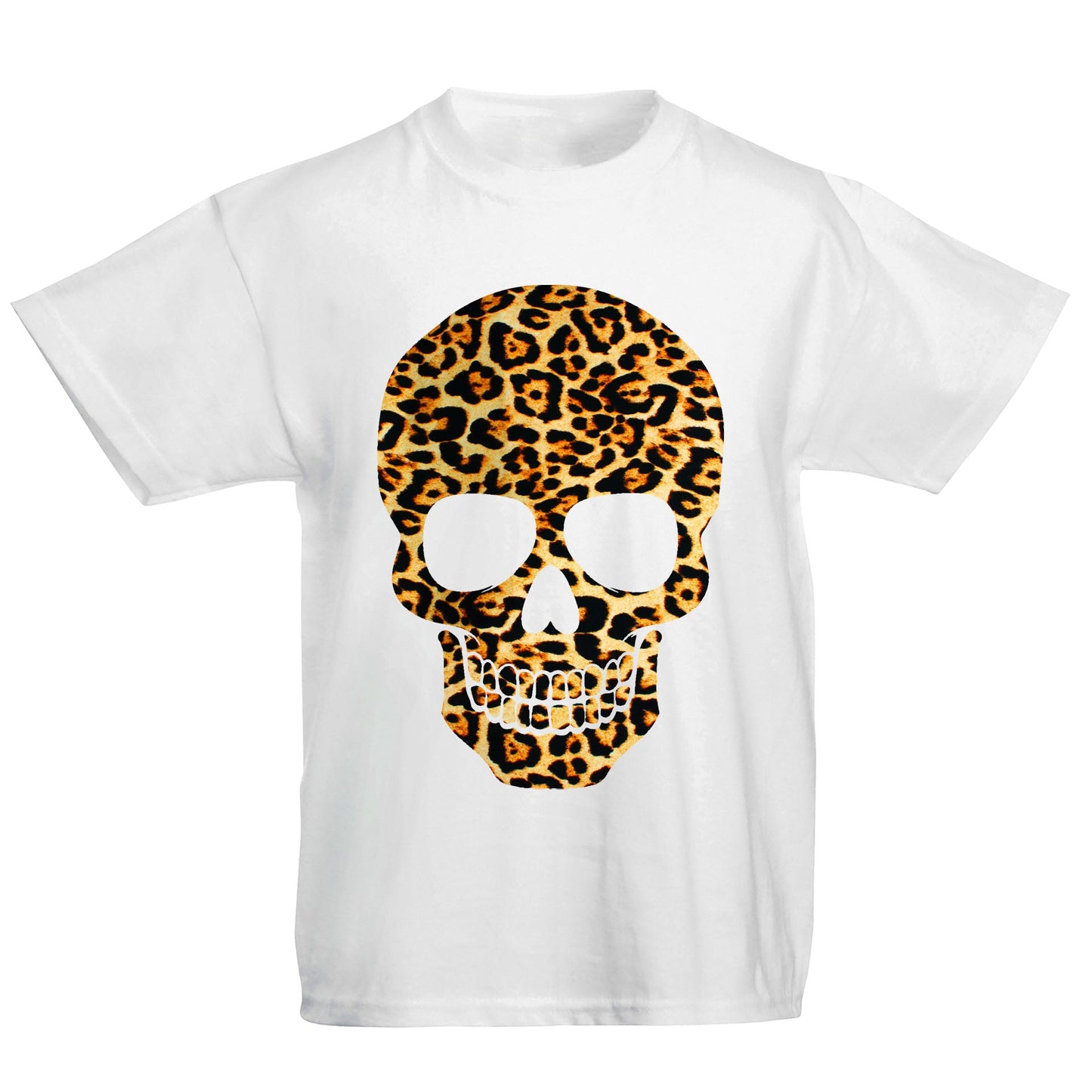 Leopard Print Skull Kids T-shirt