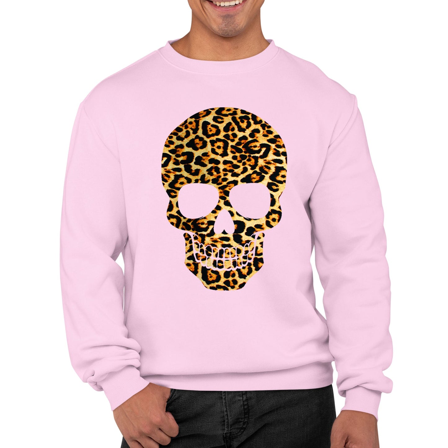 Leopard Print Skull Mens Sweatshirt