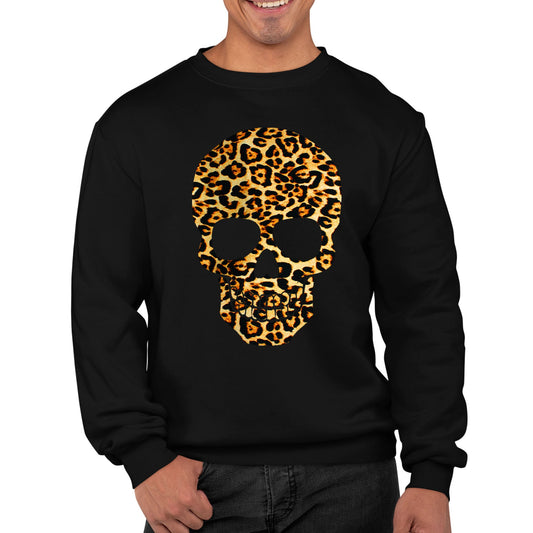 Leopard Print Skull Mens Sweatshirt