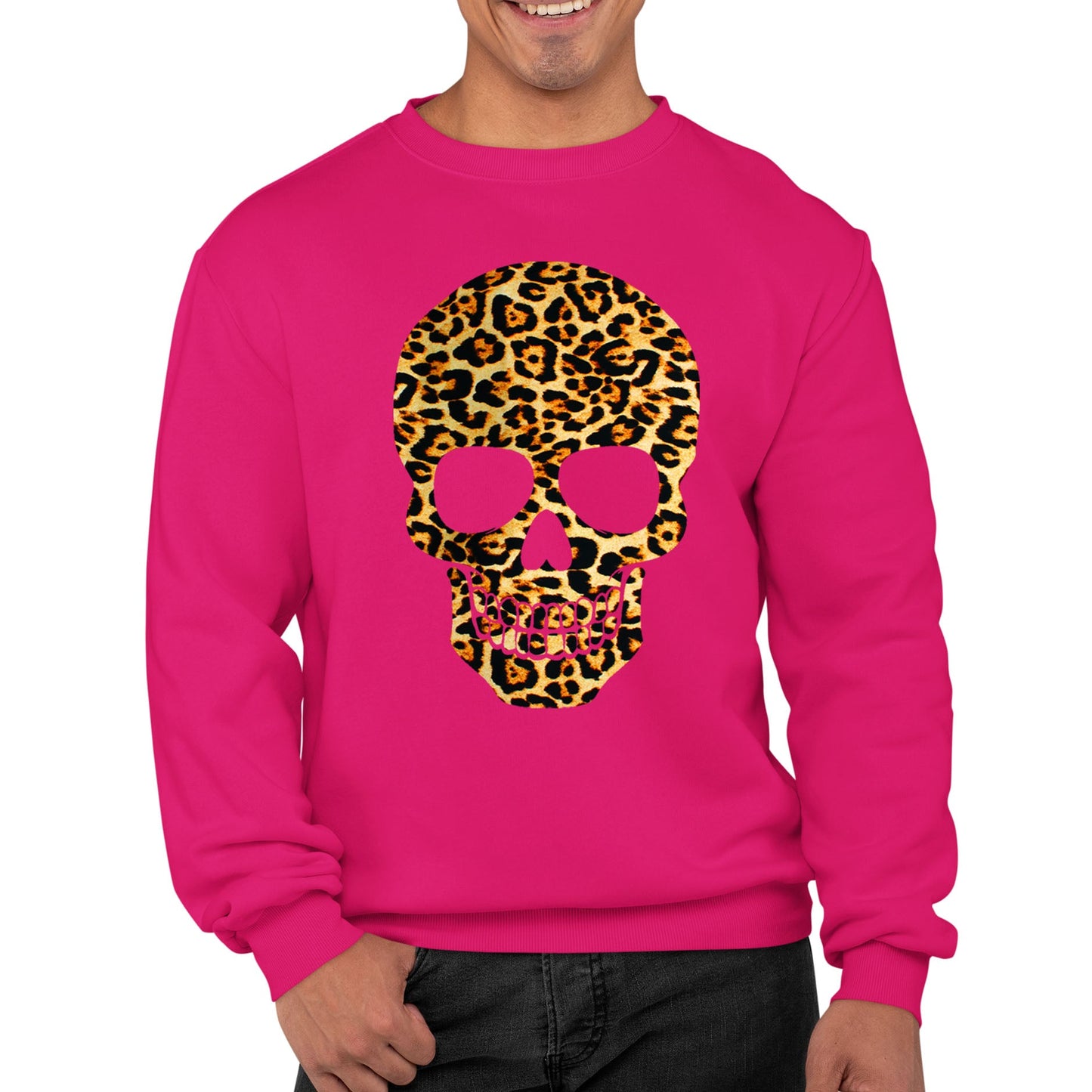 Leopard Print Skull Mens Sweatshirt