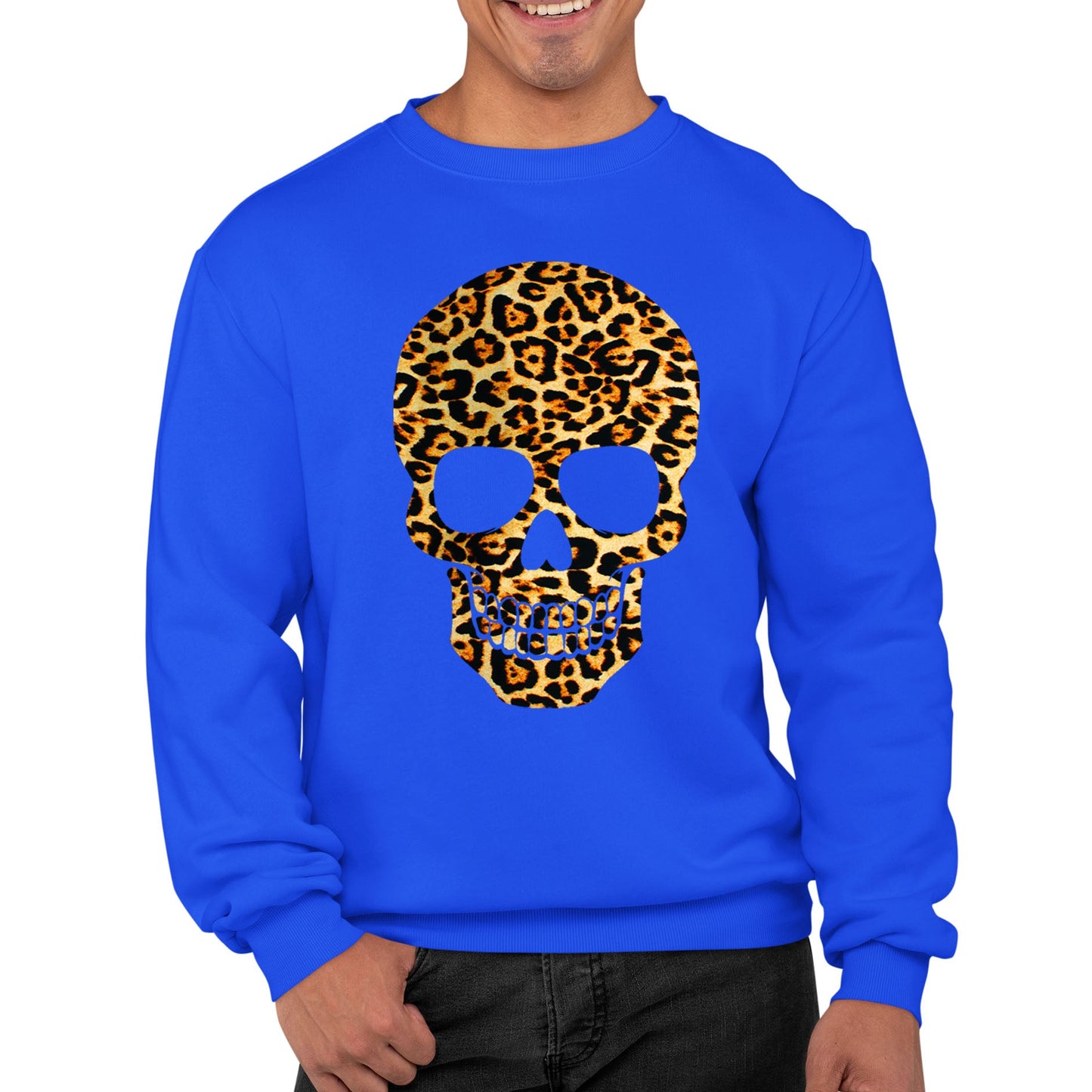 Leopard Print Skull Mens Sweatshirt