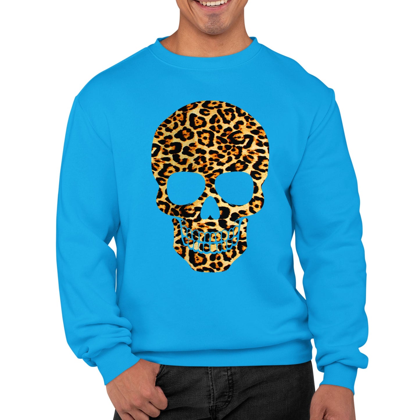 Leopard Print Skull Mens Sweatshirt