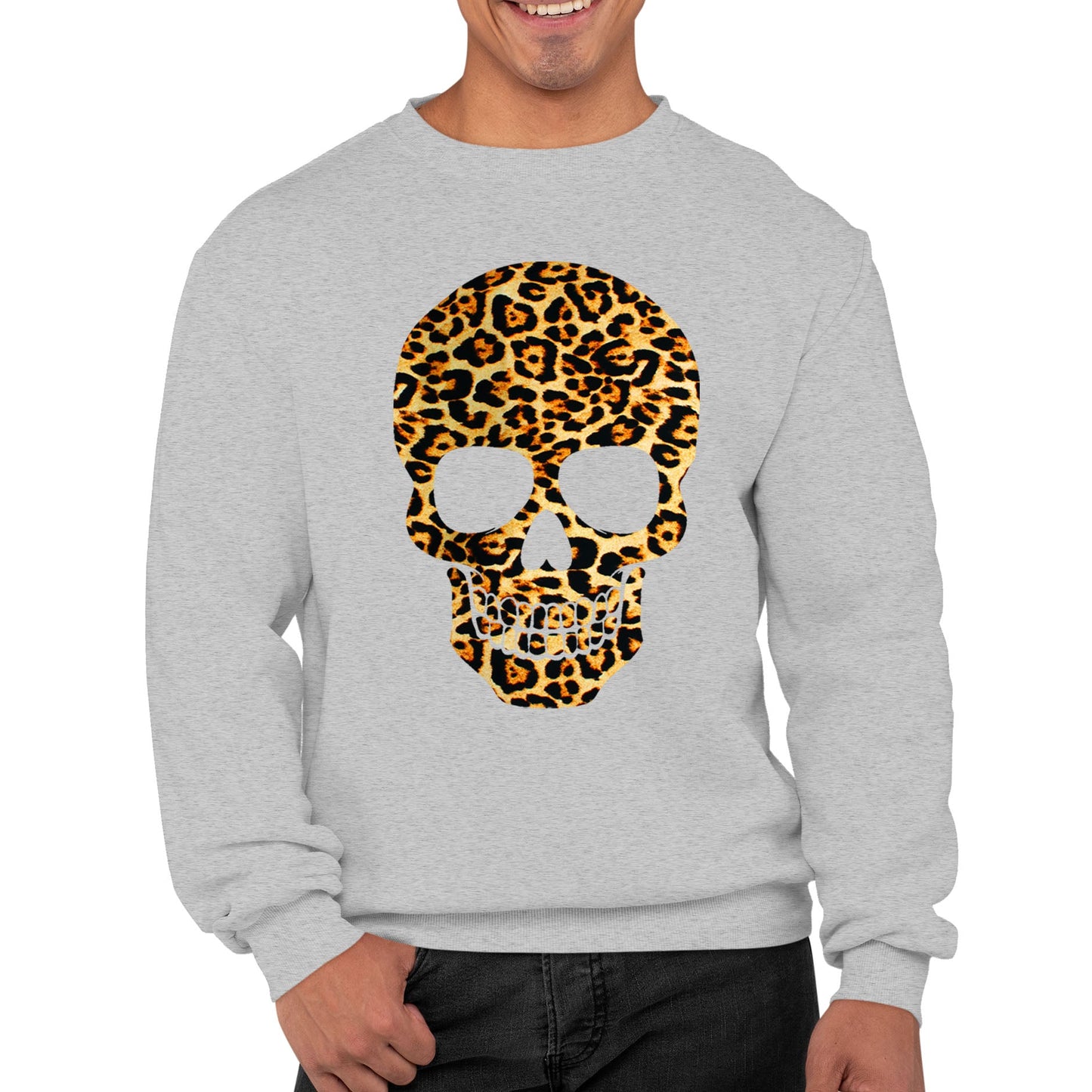 Leopard Print Skull Mens Sweatshirt