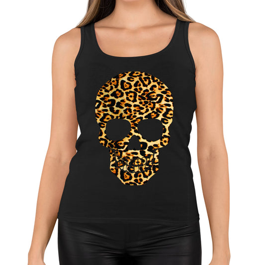 Leopard Print Skull Womens Vest