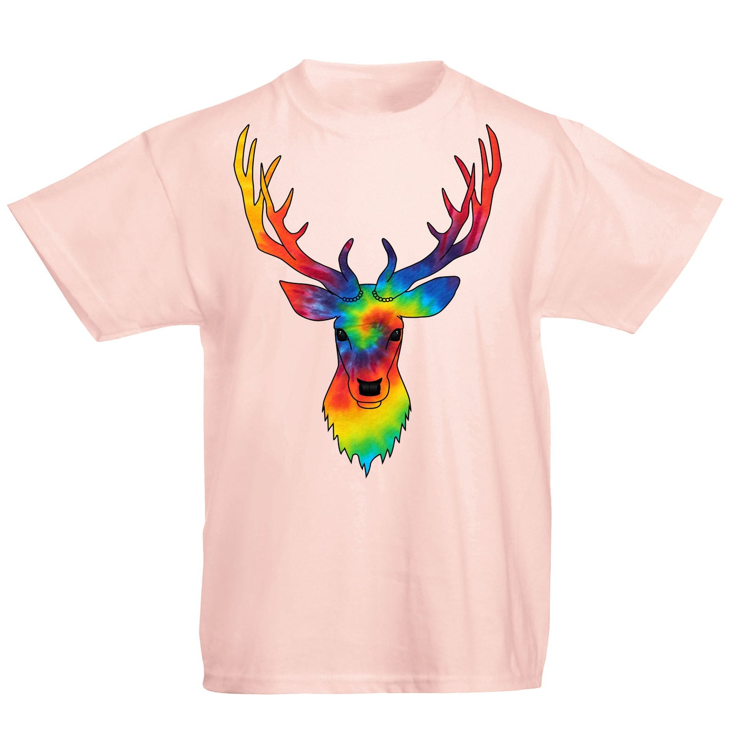 Tie Dye Stag Head Kids T-shirt