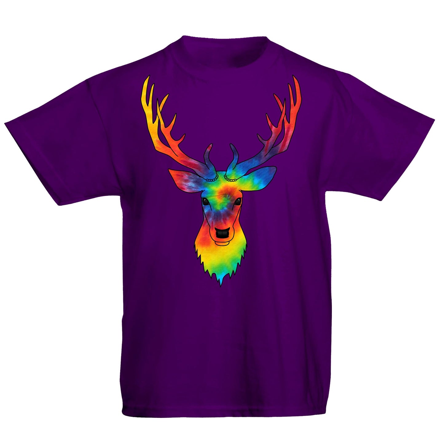 Tie Dye Stag Head Kids T-shirt