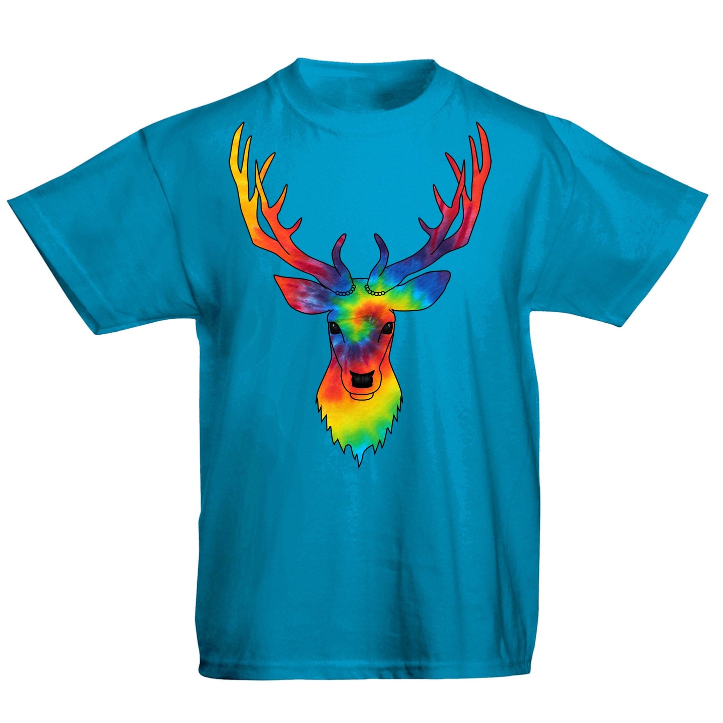 Tie Dye Stag Head Kids T-shirt