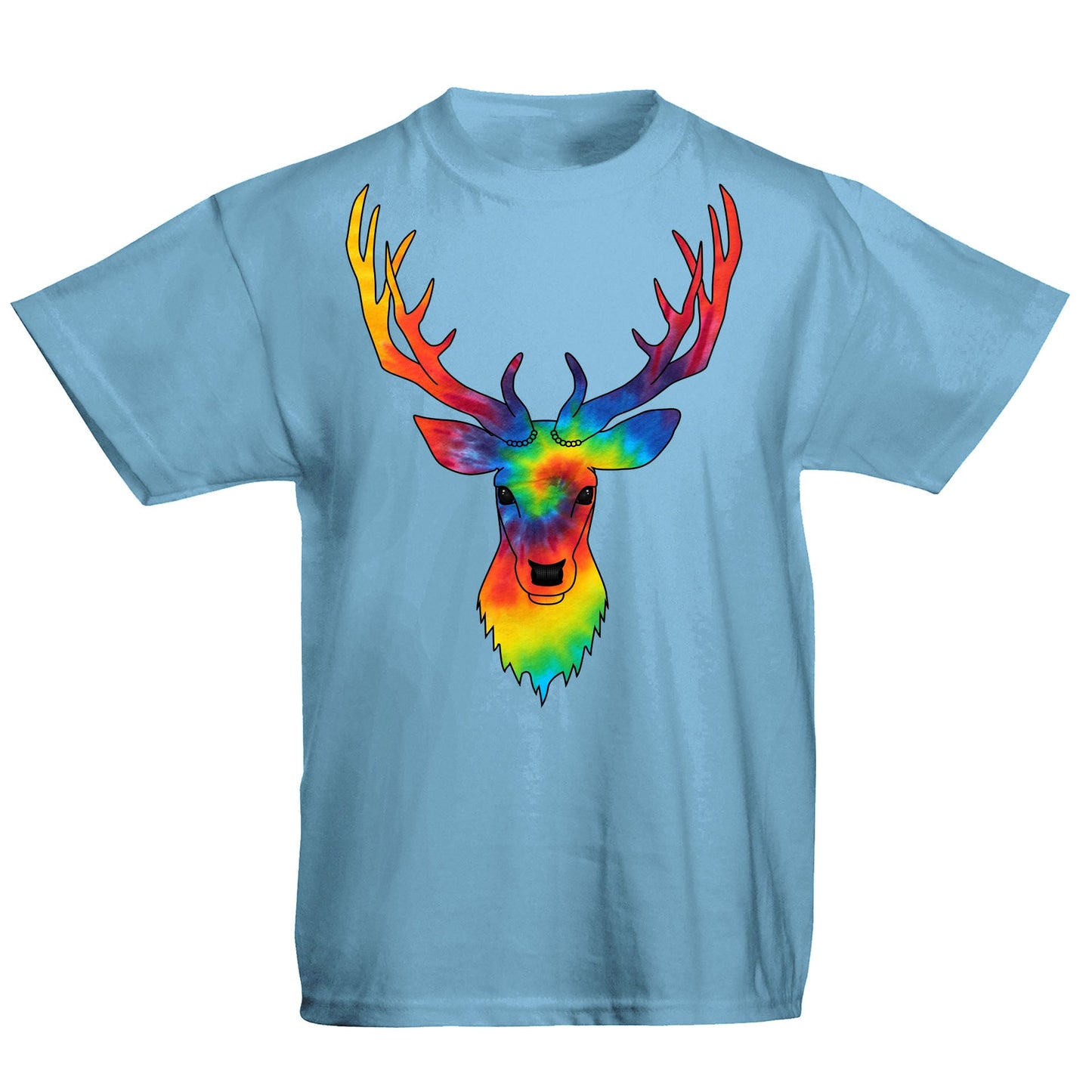 Tie Dye Stag Head Kids T-shirt