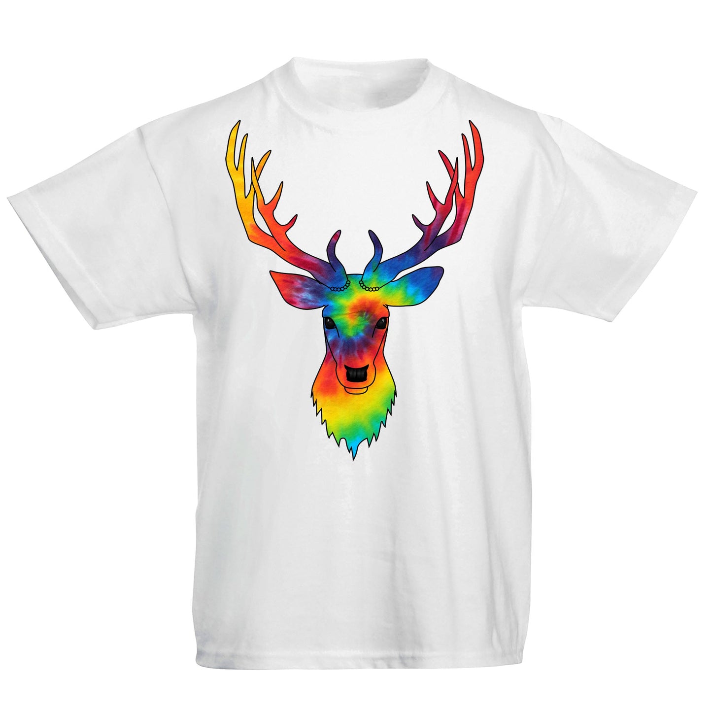 Tie Dye Stag Head Kids T-shirt