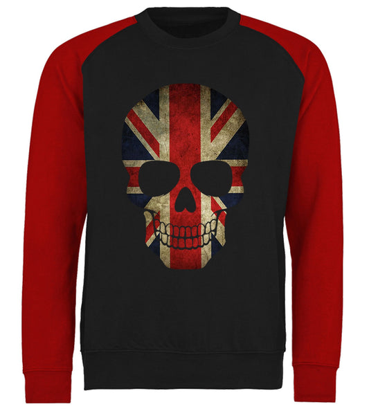 Union Jack Skull Baseball Sweatshirt