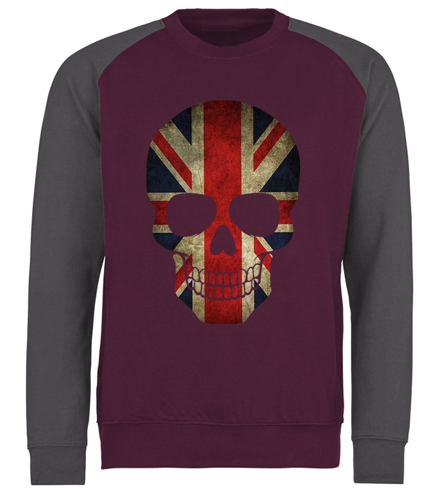 Union Jack Skull Baseball Sweatshirt