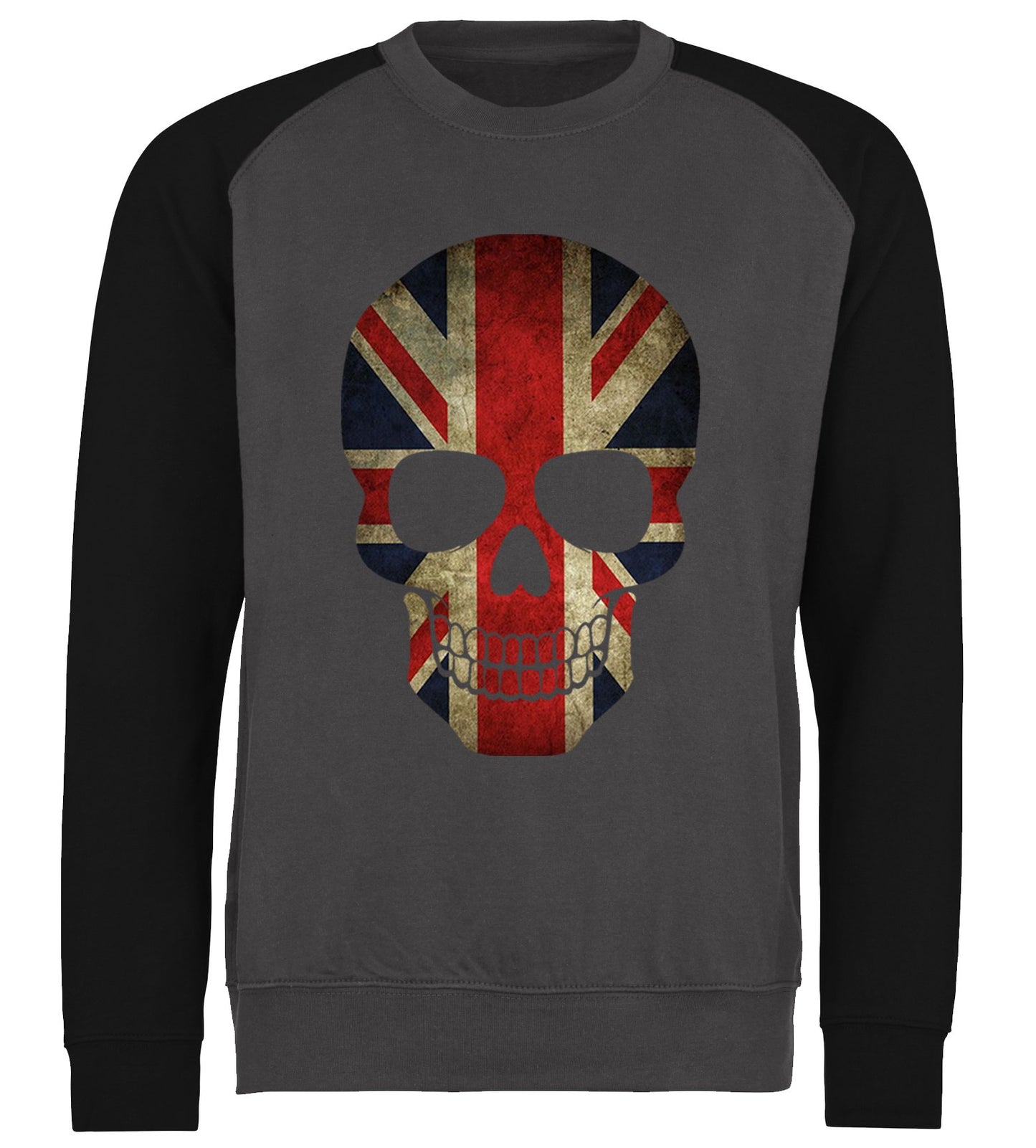 Union Jack Skull Baseball Sweatshirt