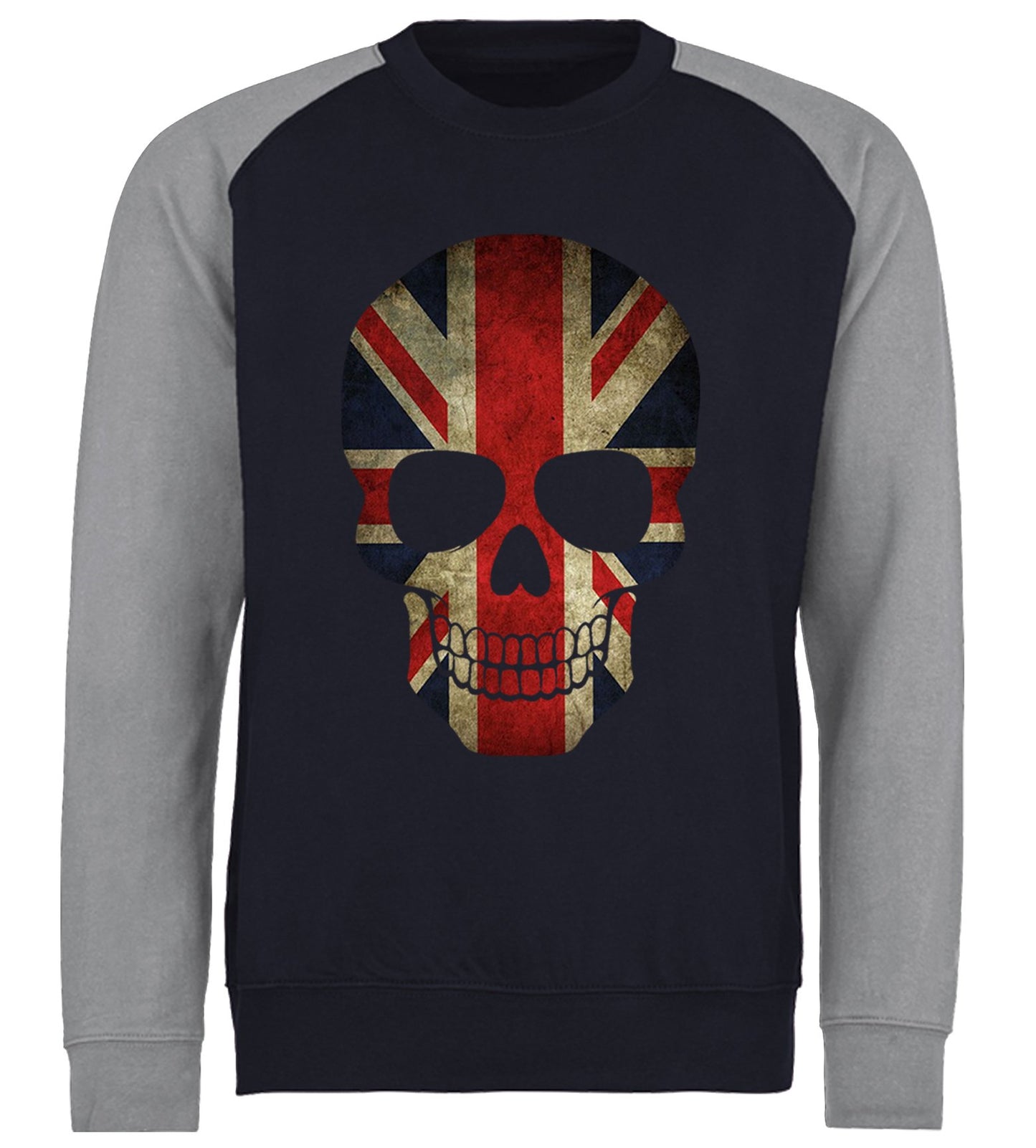 Union Jack Skull Baseball Sweatshirt