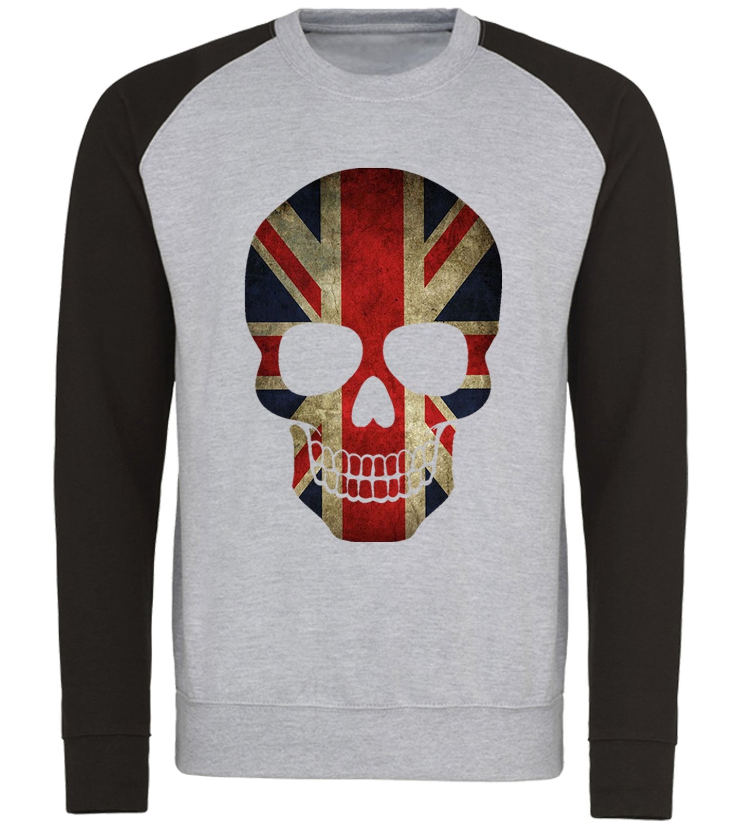 Union Jack Skull Baseball Sweatshirt