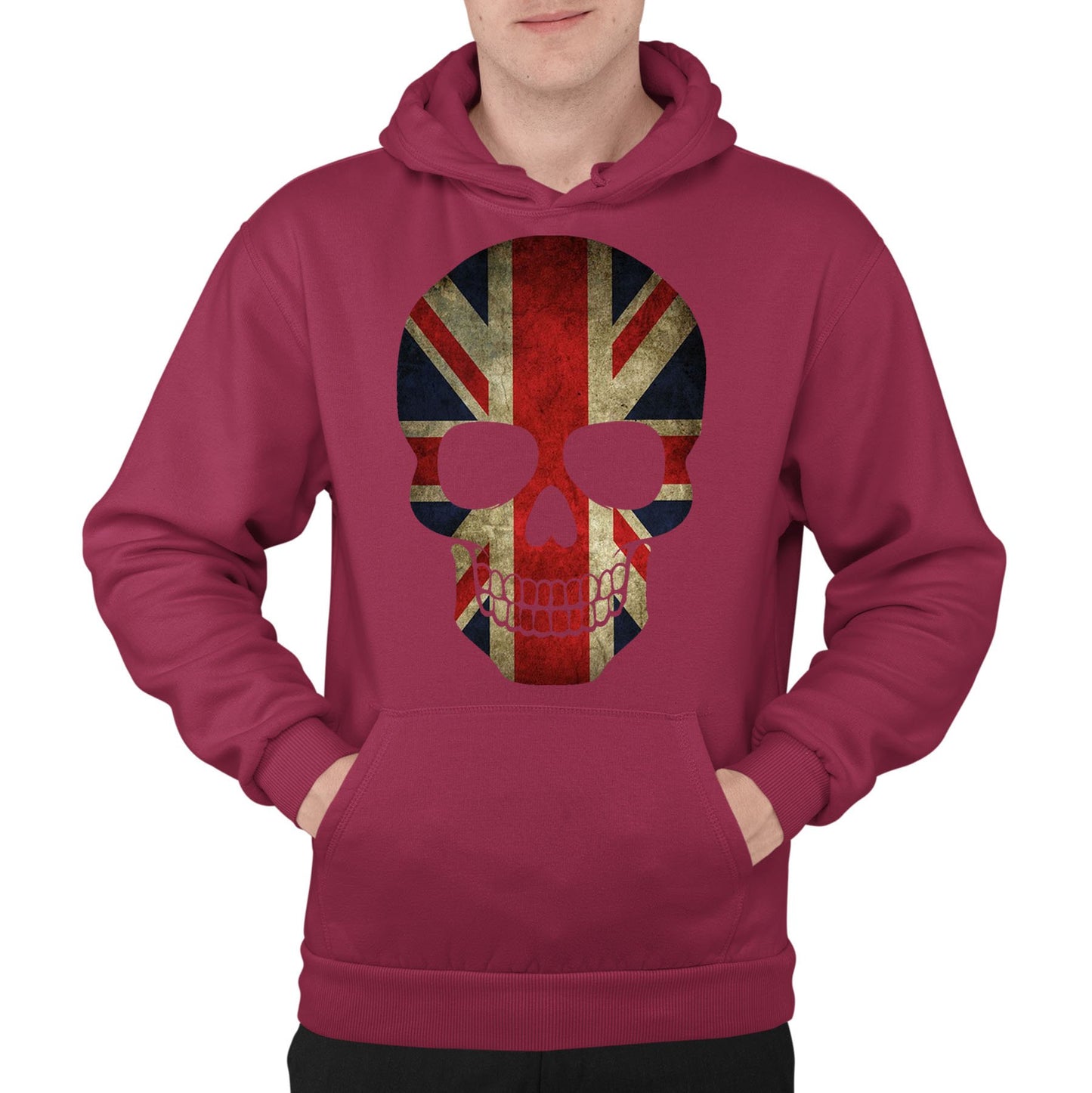 Union Jack Skull Mens Pullover Hoodie