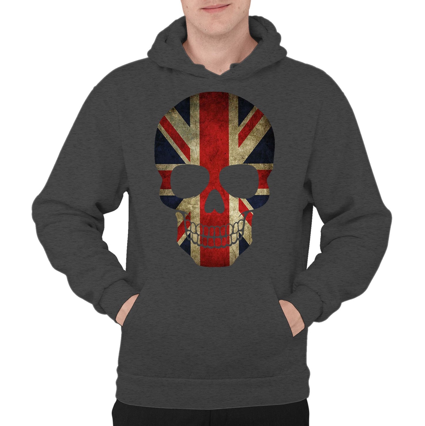 Union Jack Skull Mens Pullover Hoodie