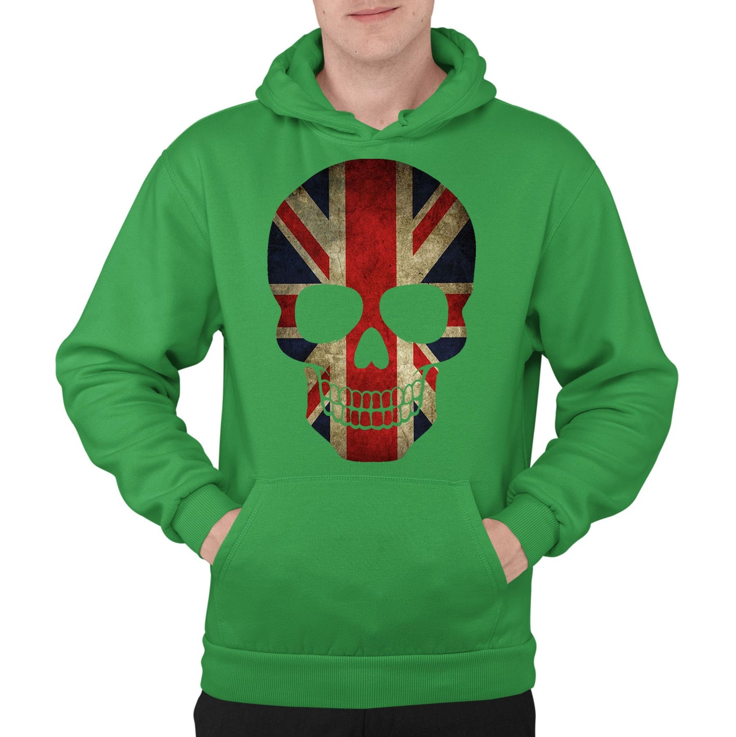 Union Jack Skull Mens Pullover Hoodie