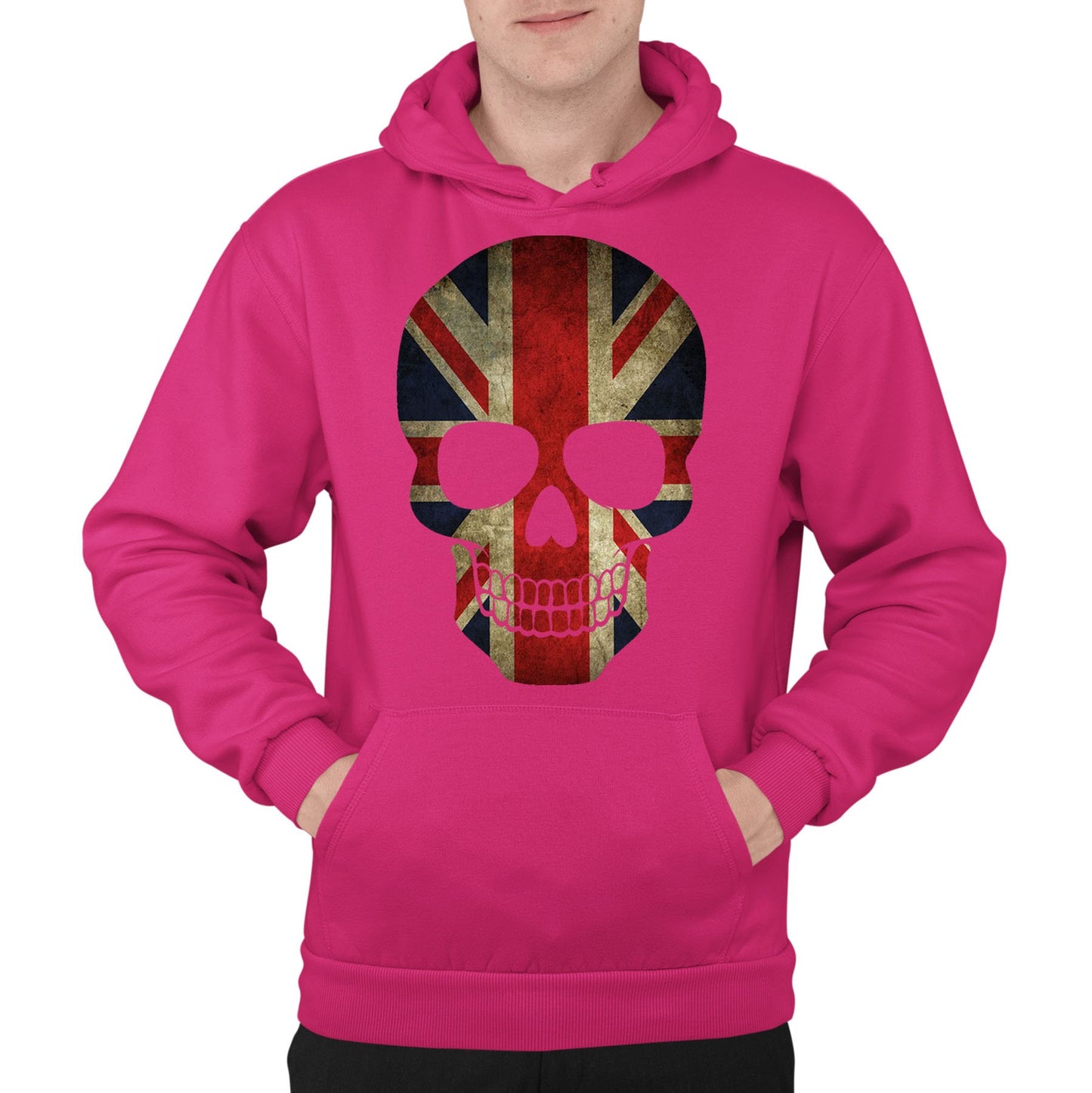 Union Jack Skull Mens Pullover Hoodie